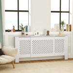 Verstelbare radiatorombouw modern design, uitschuifbare lengte 136-200 x 21,5 x 91,7 cm, wit