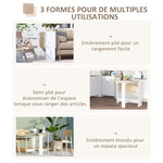 Table de cuisine pliable 103L x 76l x 74H cm en bois bicolore chêne blanc