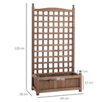 Jardinière avec Treillis - bac à Fleurs - jardinière sur Pied - 64L x 28l x 120H cm Inserts d'irrigation