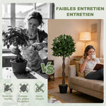 Lauriers artificiels topiaires 1,20H m - Lot de 2 lauriers Boules artificiels - 741 Feuilles réalistes par