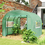 Serre de jardin serre tunnel de jardin 9m² PE Haute densité 135 g/m², avec 2 portes zippées 300 x 300 x 200 cm, vert