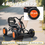 Kart à pédales pour enfants, karting enfant, avancer et reculer, pour garçons filles de 2-5 ans, 84x54x56 cm, noir