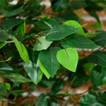 Lot de 2 plantes artificielles ficus hauteur 1,50 m tronc branches liane lichen feuilles grand réalisme pot inclus vert