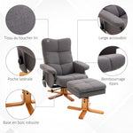 Fauteuil massant avec repose-pied - dossier inclinable jusqu'à 145°, coffre de rangement, appuie-têteet et télécommande