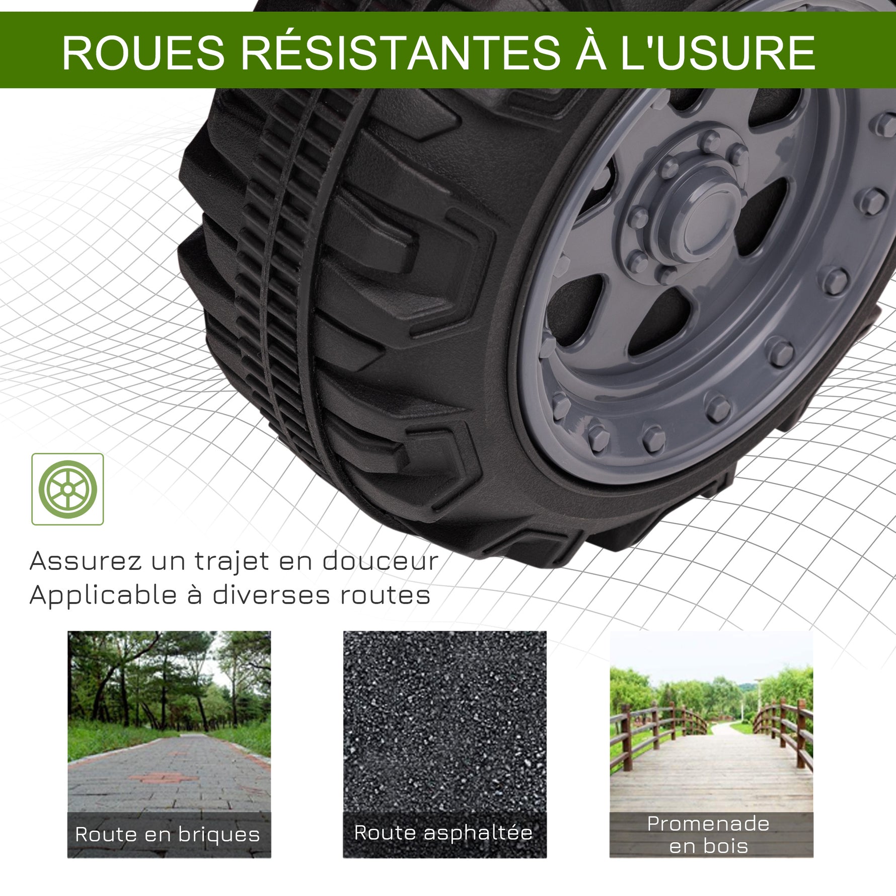 Quad buggy voiture électrique enfant quad électrique 18-36 mois 6 V 2 Km/h max. vert