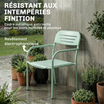 Lot de 2 Chaises de Jardin Salon de Jardin Empilable Résistant aux Intempéries avec Accoudoirs 56x58x78cm Vert