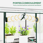 Serre de jardin avec étagères à 3 niveaux serre de balcon 3 portes enroulables zippées 215 x 46 x 151 cm transparent