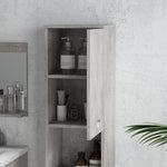 Ensemble de Meubles de Salle de Bain 4 Pièces, Mural, avec Miroir, Meuble sous Vasque, Lavabo et Armoire Haute, gris