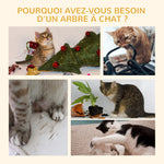 Arbre à chat du sol au plafond poteau à griffer hauteur réglable dim. 43L x 27I x 228-260H cm 4 niveaux d'activités gris