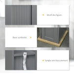 Meuble de salle de bain support papier toilette avec placard et étagères réglables 20 x 20 x 80 cm gris