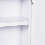 Armoire à pharmacie murale en acier, armoire à médicaments à 3 niveaux porte verrouillable 2 clés, 30x14x46cm, blanc