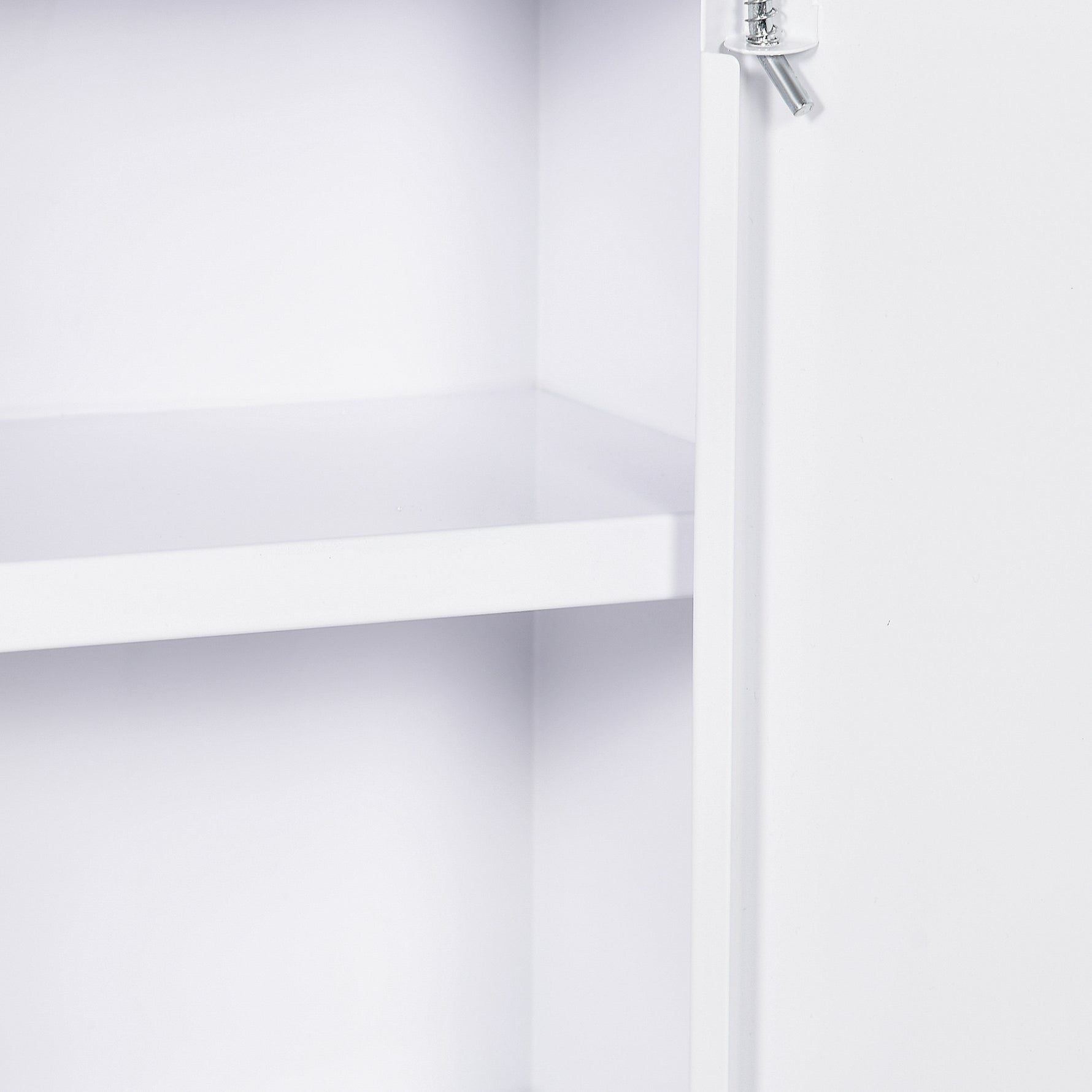 Armoire à pharmacie murale en acier, armoire à médicaments à 3 niveaux porte verrouillable 2 clés, 30x14x46cm, blanc