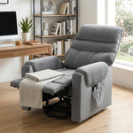 Fauteuil releveur électrique massage vibration et chaleur, fauteuil relax électrique en velours, gris foncé