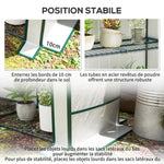 Serre de jardin avec étagères métalliques à 3 niveaux serre de balcon couverture PE toit incliné 144 x 48 x 152 cm blanc