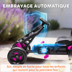 Kart à pédales pour enfants, karting enfant 3 à 6 ans avec roue libre, frein, roues EVA antidérapantes, rose