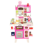 Cuisine enfant jouet d'imitation, dinette pour enfant avec lumières et sons réalistes, 52,5 x 22 x 100 cm, rose