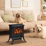 Cheminée électrique sur pied 750/1500 W, fausse cheminée décorative avec effet flamme LED, protection contre la surchauffe, zone de couverture 15-20 m², noir
