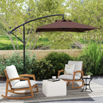 Sombrilla voladiza rectangular para exteriores con manivela y 6 varillas de acero, protección UV, dimensiones 294L x 193A x 250H cm