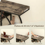 Tavolo Consolle da Ingresso Mobile da Ingresso Industriale 6 Ripiani Piano da 4cm 100 x 30 x 81,5cm Marrone Rustico