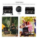 Barbecue gaz de Table transportable Pieds Pliables - 2 brûleurs 5 KW - Barbecue gaz de Camping - Grille de