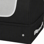 Foldable Cat Litter Box Portable Travel Litter Box 600D Oxford Waterproof Leak-Proof Zippered Cover 43x33x34cm Black