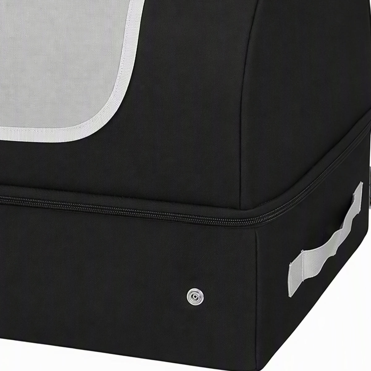 Foldable Cat Litter Box Portable Travel Litter Box 600D Oxford Waterproof Leak-Proof Zippered Cover 43x33x34cm Black