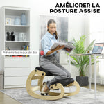 Siège assis genoux, siège ergonomique en bois avec fonction à bascule, chaise à genoux réglable pour bureau à domicile