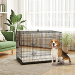 Gabbia trasportino pieghevole per cani con maniglia, vassoio rimovibile, cuscino incluso 105 x 70 x 75 cm nero