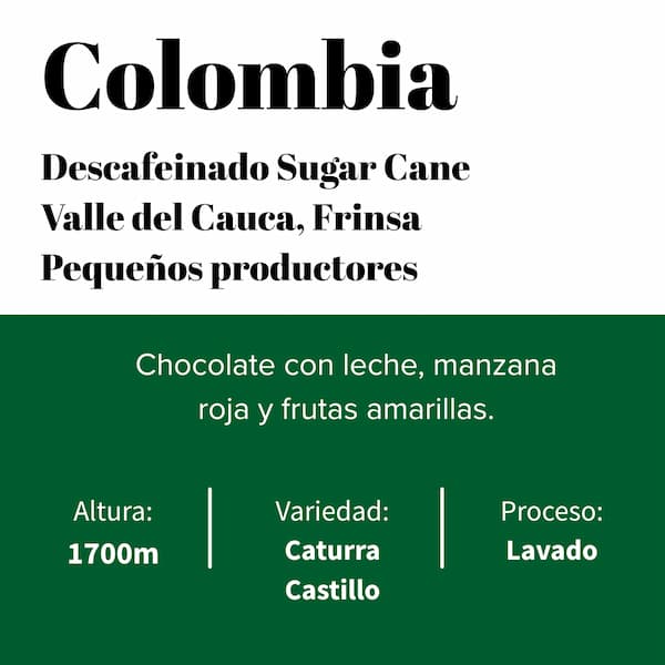 Colombie - Valle del Cauca - Décaféiné - Lavé