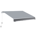 Store banne manuel rétractable 395 x 245 cm store exterieur terrasse avec manivelle, angle réglable 45°-85°