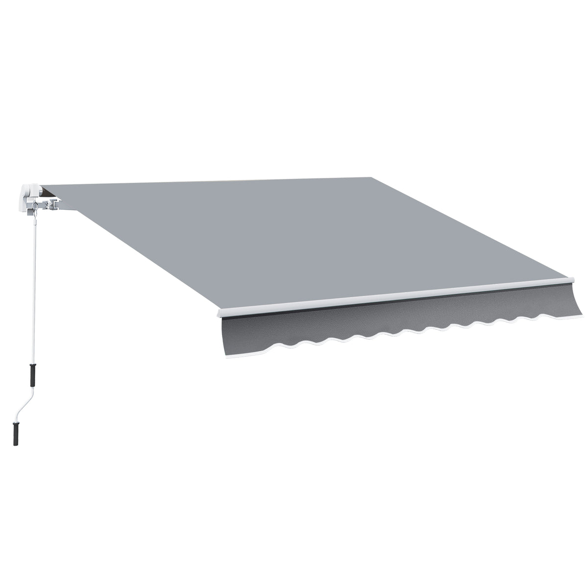 Store banne manuel rétractable 395 x 245 cm store exterieur terrasse avec manivelle, angle réglable 45°-85°