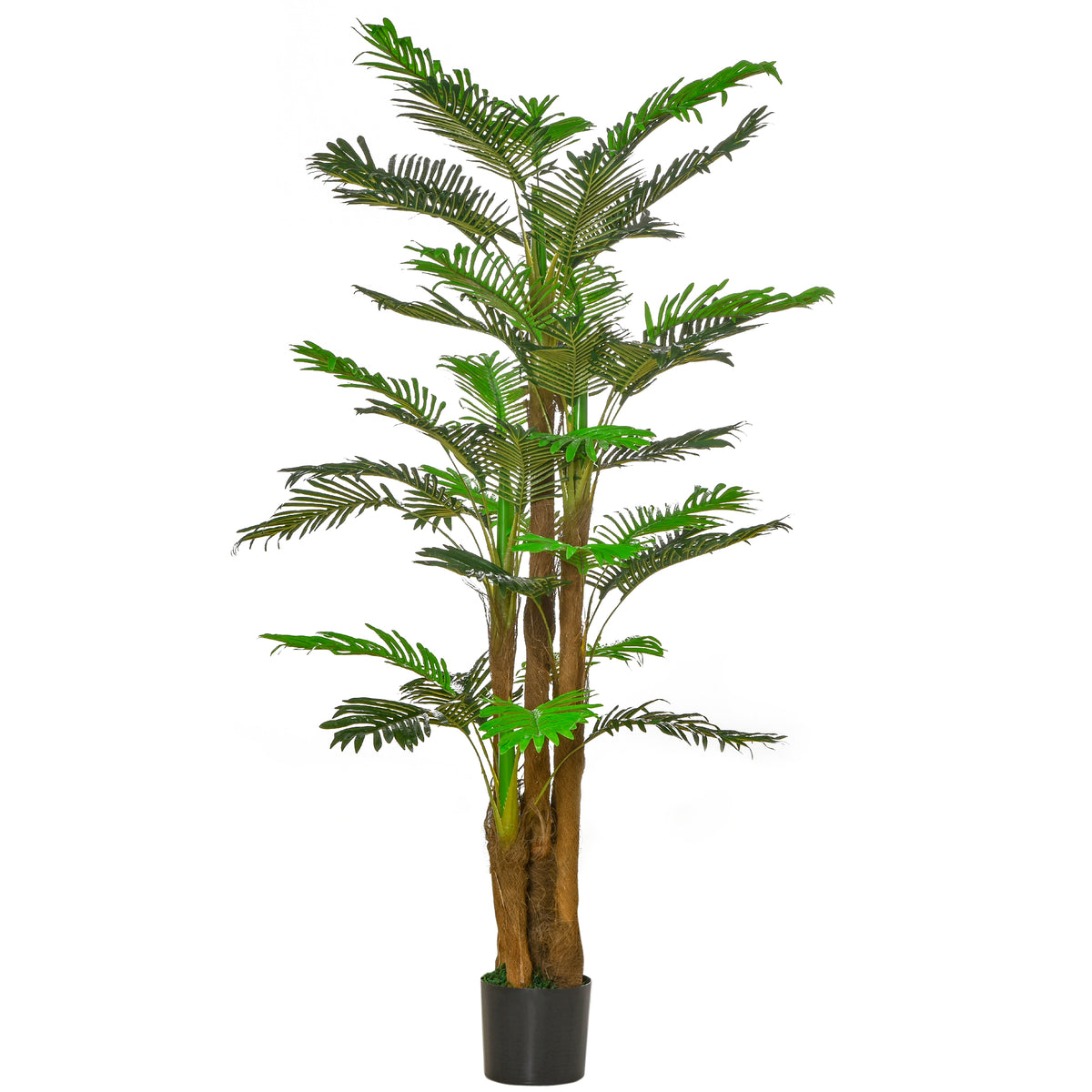 Palmier Artificiel H.1,85 m Arbre Artificiel Tronc Branches Lichen Feuilles Grand réalisme Pot Inclus