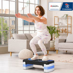 Stepper Fitness Aerobica - .fr x FFHandball - altezza regolabile superficie antiscivolo 80 x 31 x 20 cm nero blu