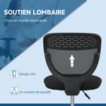 Chaise de bureau ergonomique en maille, chaise de dessin, hauteur et repose-pieds réglable, 59 x 59 x 106-126 cm, noir
