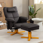 Sillón de masaje con reposapiés, respaldo reclinable hasta 135°, compartimento de almacenamiento, mando a distancia