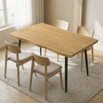 Tavolo da pranzo per 4 persone, 110 x 70 x 75 cm, tavolo da cucina rettangolare, piano spesso effetto legno, rovere
