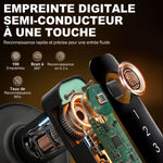Serrure de Porte Intelligente, 5 Accès par Empreinte, Code, Carte NFC, Application Tuya/Smart Life et Clé, Noir
