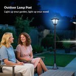 Luminaire extérieur lampadaire sur pied solaire lampadaire lanterne classique LED 30 Lm dim. 15L x 15l x 120H cm noir