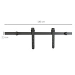 Kit de Porte Coulissante, Système Galandage avec Porte Épaisseur 20-25 mm, Largeur Max. 0,9 m, Charge 20 kg, Acier Noir