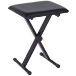 Tabouret piano pliable, banc piano réglable en hauteur de 37 à 47 cm, siège rembourré en PU et pieds en métal antidérapants, charge 100 kg, noir