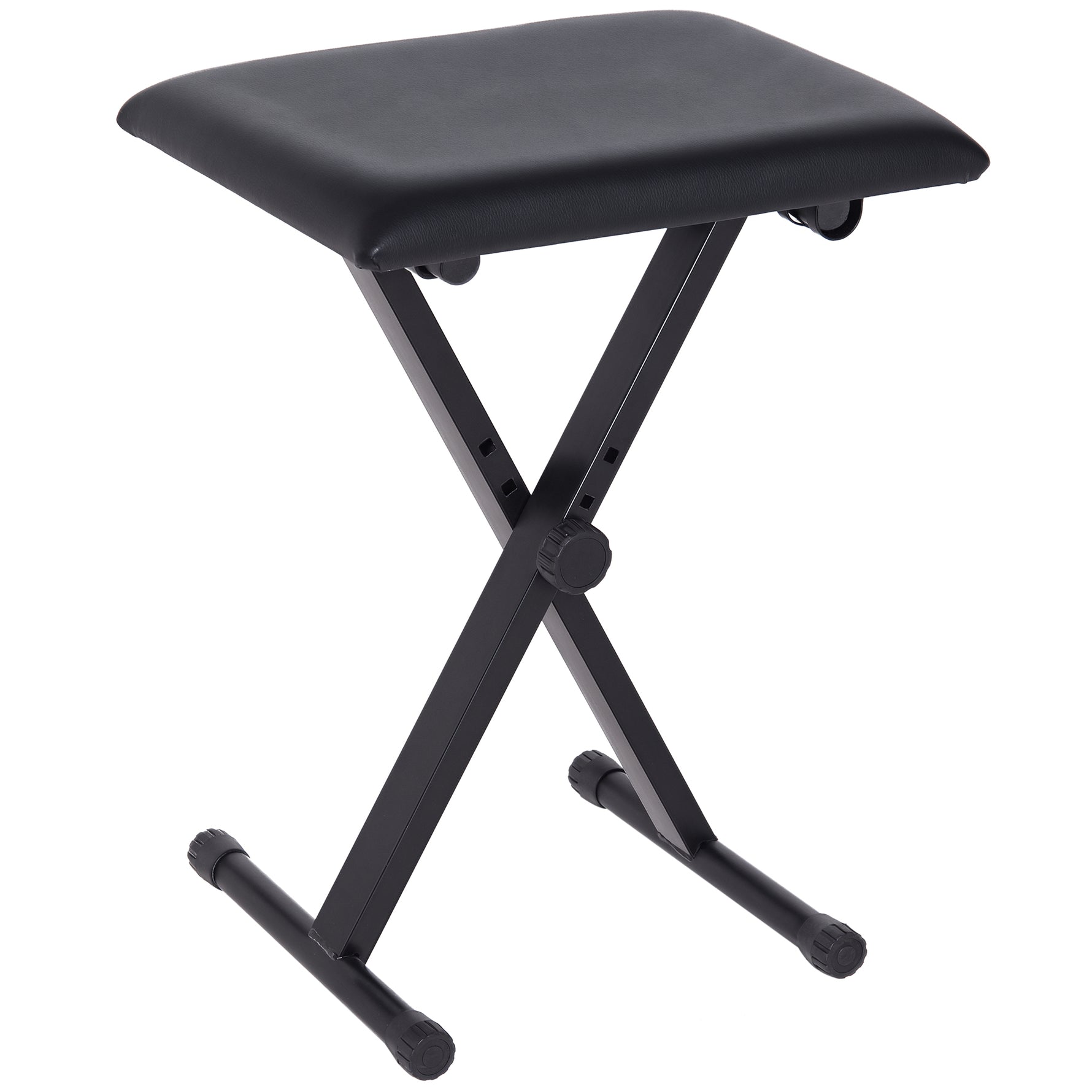 Tabouret piano pliable, banc piano réglable en hauteur de 37 à 47 cm, siège rembourré en PU et pieds en métal antidérapants, charge 100 kg, noir