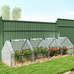Mini Serre de Jardin mini serre tunnel 4 fenêtres avec Zip enroulables Acier PE 140 g/m² Anti-UV 360x90x90cm Transparent