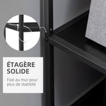 Bibliothèque étagère de rangement à 7 niveaux cadre en acier style industriel 83 x 34 x 180 cm noir