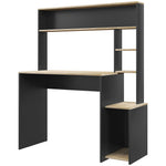Bureau multi-rangements avec étagères, support pour unité centrale, grand bureau, 114L x 45l x 138H cm