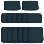 Lot de 14 Housses de Rechange Coussins Salon de Jardin - 6 Housses Coussin d'assise, 8 Housses Coussin Dossier Bleu