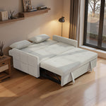 Canapé convertible 2 places 3 en 1, canapé-lit clic-clac, lit gigogne, dossier réglable, 158x85x85cm, marron clair