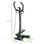 Stepper avec guidon, stepper de fitness avec écran LCD, pédales antidérapantes, marche d'escalier pour maison, bureau, salon, salle de sport, vert et noir