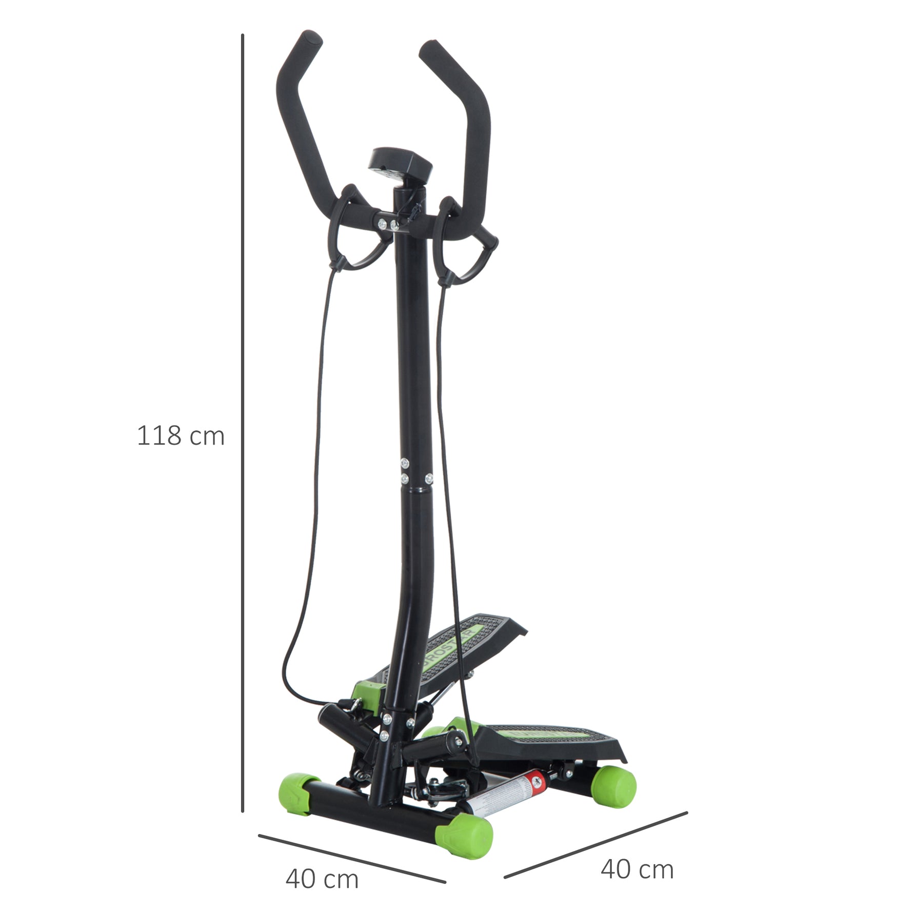 Stepper avec guidon, stepper de fitness avec écran LCD, pédales antidérapantes, marche d'escalier pour maison, bureau, salon, salle de sport, vert et noir