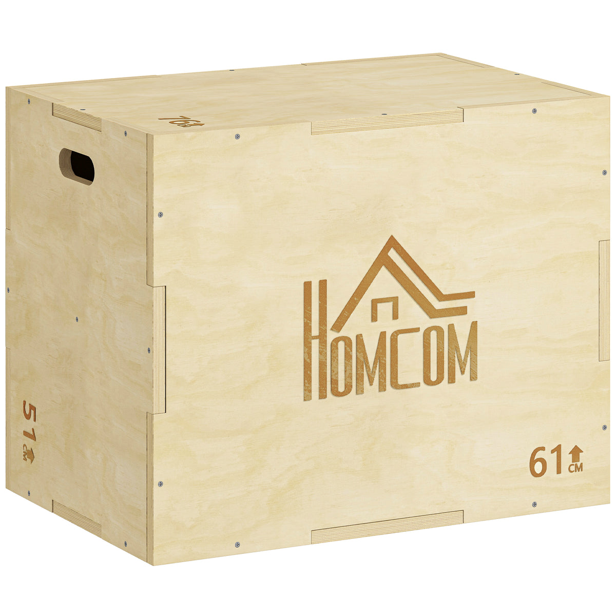 3-in-1 Plyo-Box aus Holz, Plyometrie-Trainingsgerät für Fitness, Krafttraining und Cross-Training, 51/61/76 cm