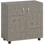 Armario de oficina de 2 niveles, mueble de almacenamiento de oficina con 2 puertas, cerraduras y llaves, 80x40x80cm, gris